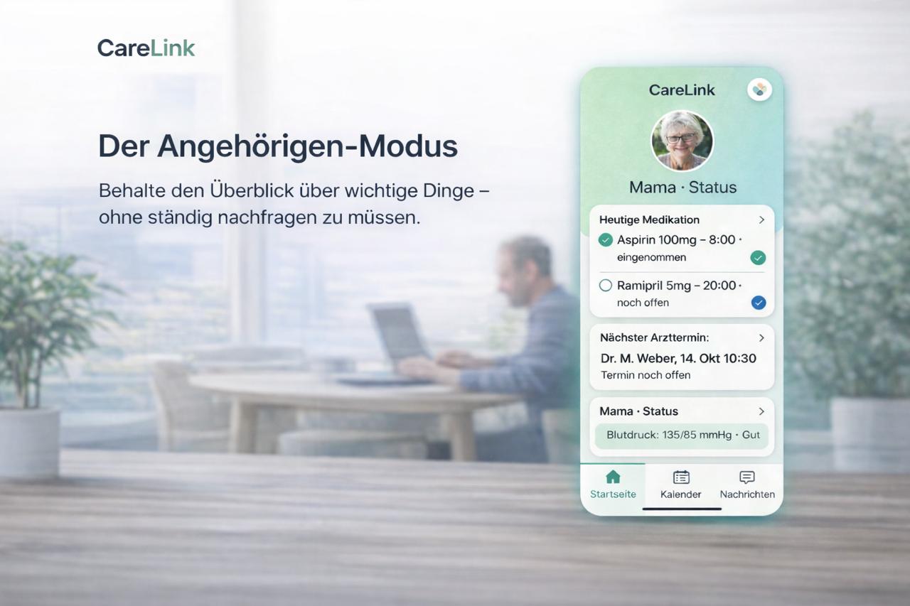Ansicht des Angehörigen-Modus in CareLink